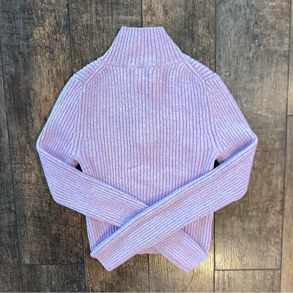 aerie late-night quarter zip sweater in lilac - Picture 5 of 6